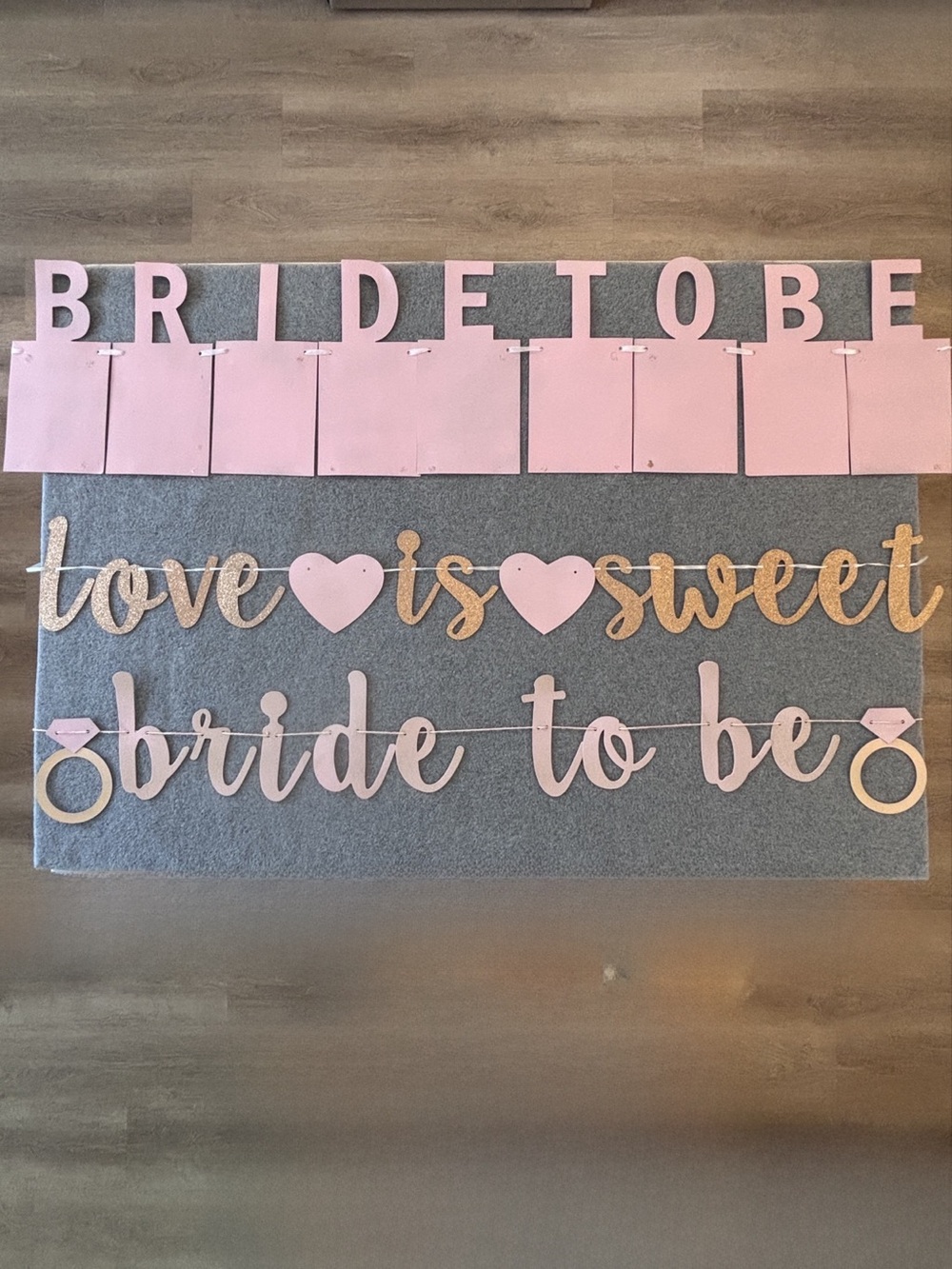 Bride to Be Party Banner Set - Pink & Rose Gold